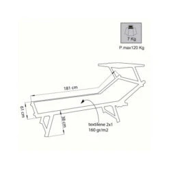 Lettino Prendisole Con Tettuccio Cosma Bari Bianco -Ottimale Campeggio Negozio lettino prendisole con tettuccio cosma bari bianco per spiaggia mare o giardino 2