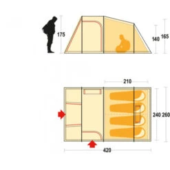 Tenda Ferrino Meteora 4 -Ottimale Campeggio Negozio tenda ferrino meteora 4 family ampia spaziosa abside anteriore campeggio stanziale 2